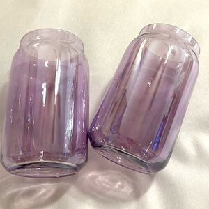 Two Amethyst glasses 5.5”.